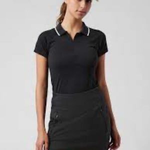 Athleta Momentum Polo Shirt BLACK